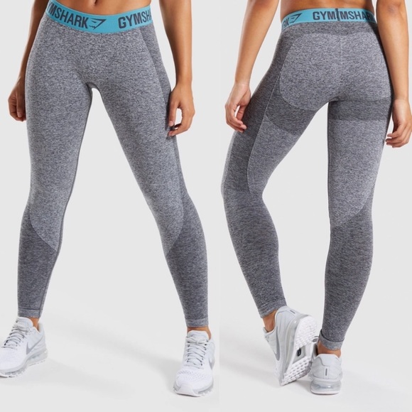 Gymshark Flex Leggings in Charcoal Mark/Dusky Teal - Picture 4 of 4